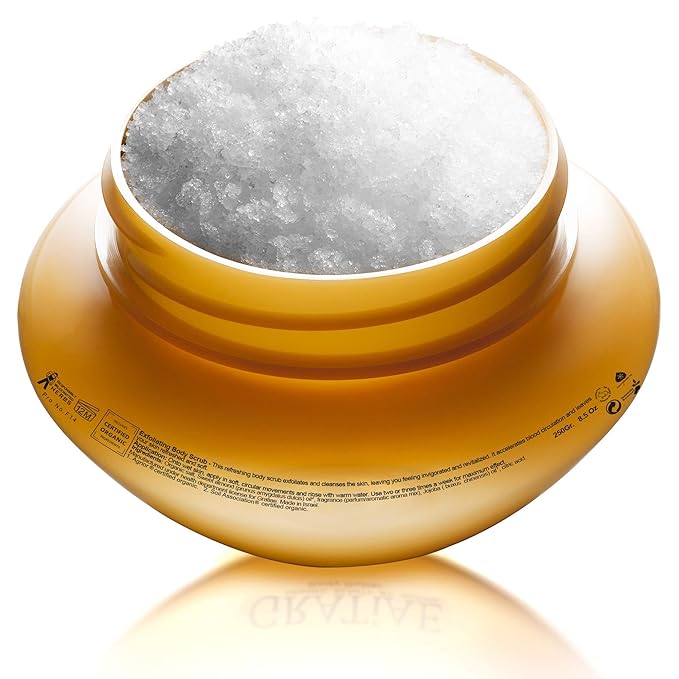 Gratiae Organics Exfoliating Body Scrub, Passion Fruit and Lime for All Skin Types 8.5 Fl oz-Velvo Beauty