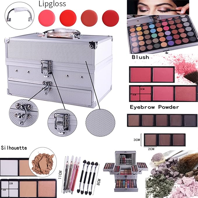 Professional 132 Colors All-in-one Makeup Palette Cosmetic Contouring Kit Combination with Eyeshadow, Cream Concealer, Eyebrow Powder, Lip Gloss Blusher and Pressed Powder-Velvo Beauty