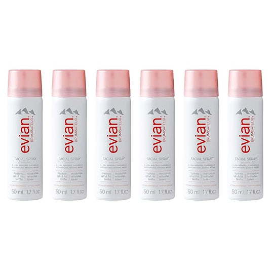 Evian Facial Spray, 1.7 oz. Travel 6-Pack-Velvo Beauty