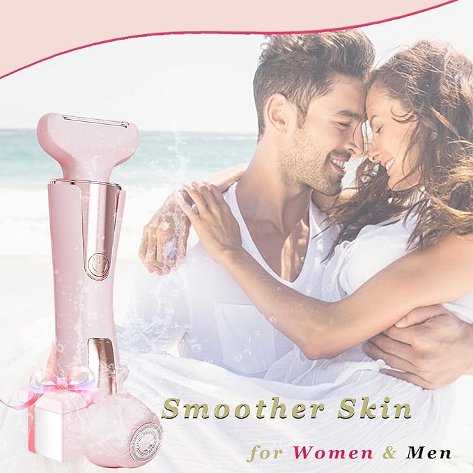 Bikini Trimmer for Women 3 in 1 Body Shaver | No Nick Replaceable Dual Heads | Rechargeable Electric Razors for Pubic Hair with LCD Display | Women's Bikini Area, Face, Legs & Underarms Trimmer-Velvo Beauty