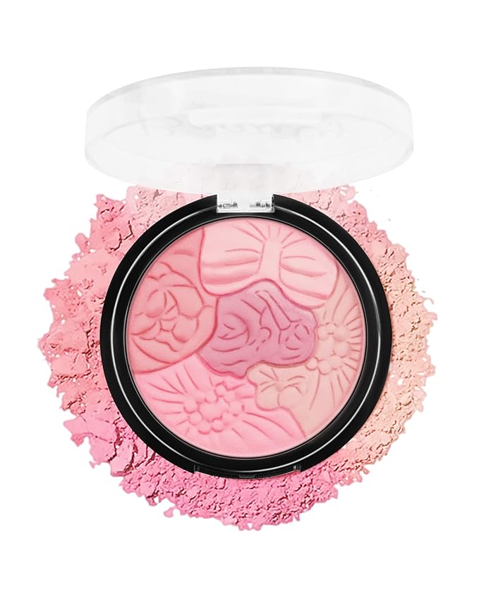 Flower Blush for Cheeks, Matte Shimmer Face Blush Powder,Contour Multiuse Facial Make up Palette,Long Lasting Waterproof Embossed Blusher,Mother's Day Makeup Gift for Women-01#Sakura Pink-Velvo Beauty