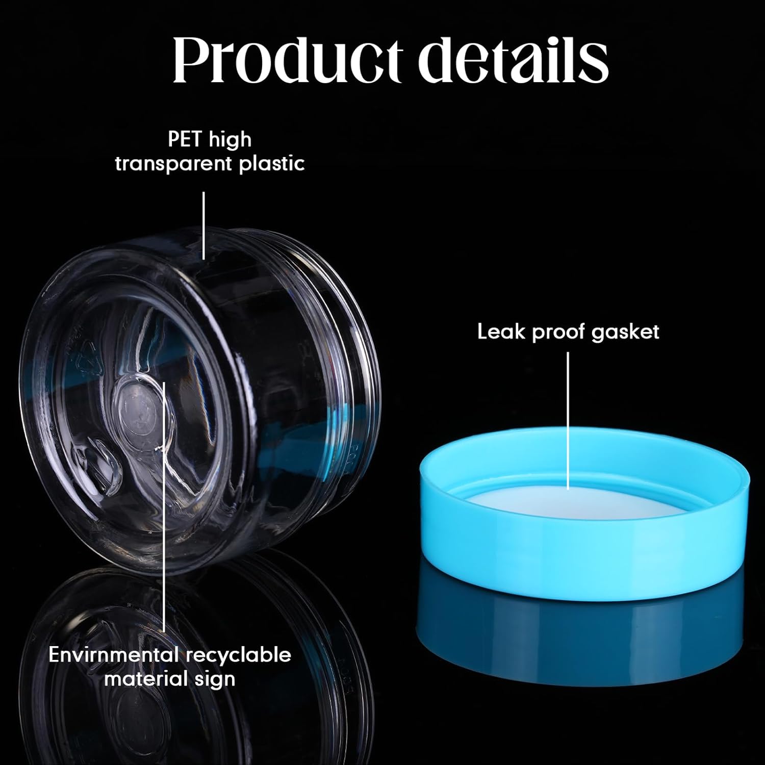 SATINIOR 100 Pcs Plastic Jars with Lids Small Containers Lids Wide Mouth Small Plastic Containers for Lotion Cream Rhinestones Body Butters Travel Storage(1 oz,Blue)-Velvo Beauty