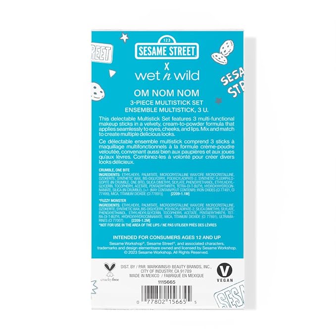 wet n wild x Sesame Street, Om Nom Nom 3-Piece Multi-Stick Kit-Velvo Beauty