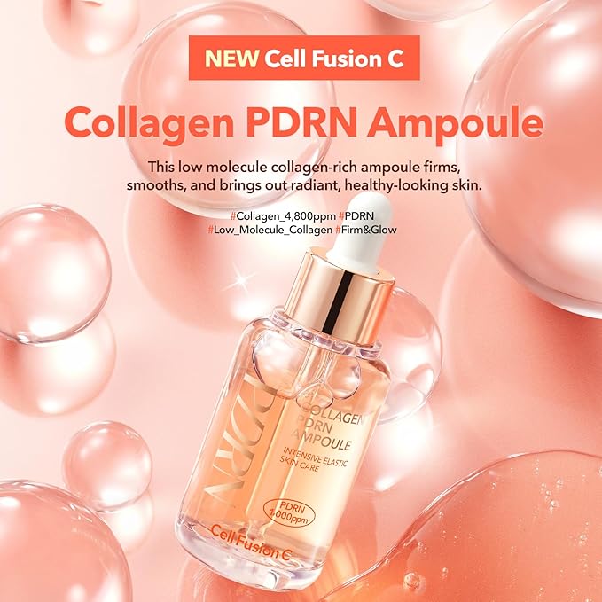 Cell Fusion C Collagen PDRN Ampoule, Salmon DNA PDRN Face Serum for Glow, Collagen, Niacinamide, Hydrating & Firming, Uneven Skin Tone, 1.18 fl.oz. / 35ml-Velvo Beauty