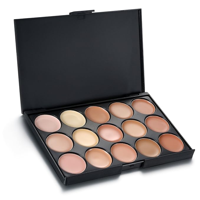 15 Colors Cream Foundation & Contour Palette, Professional Makeup Set, Multifunctional Concealer, Natural Finish, Full Coverage, All Skin Types, Unisex, Includes Storage Bag-Velvo Beauty