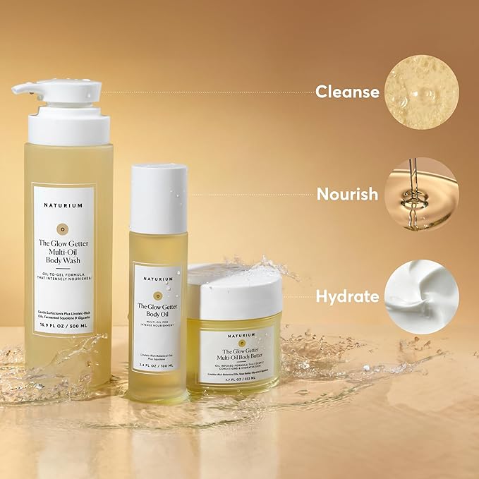 Naturium The Glow Getter Body Oil, Multi-Oil for Intense Nourishment, Hydrating & Moisturizing Formula, Vegan & Cruelty-Free, 3.4 oz-Velvo Beauty