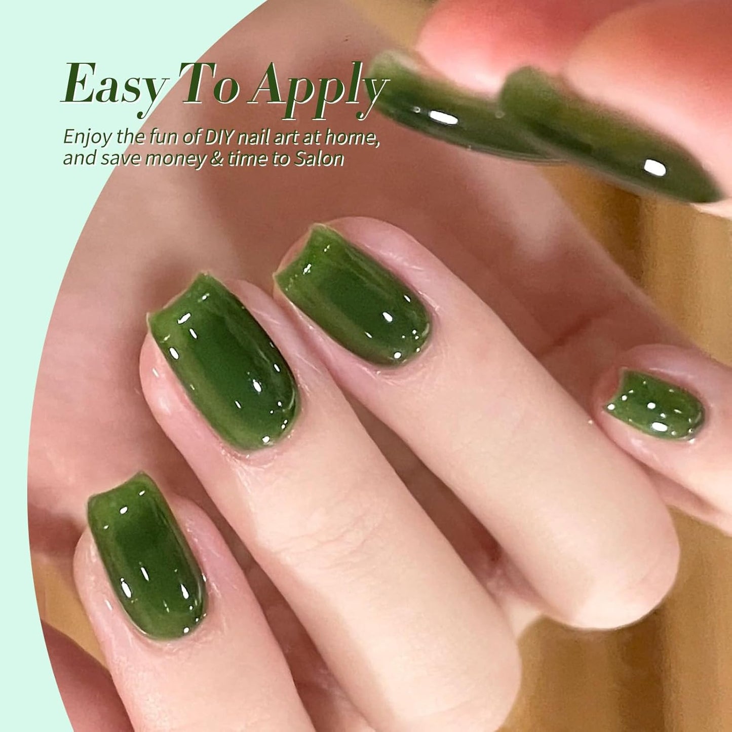 Born Pretty Jelly Green Milky White Gel Nail Polish Christmas Transparent Sheer Colors Gel Nail Kit for Salon Gel Manicure and Nail Art DIY at Home 6 Colors-Velvo Beauty