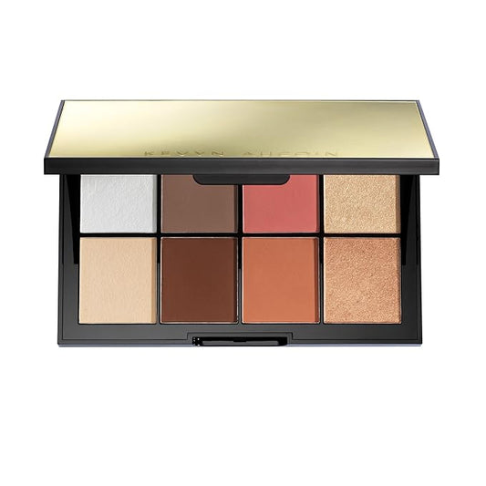 Kevyn Aucoin Sculpt and Define Contour Book Volume 4: All-in-one makeup artist palette compact. Defines facial features. Eyes, cheekbone, nose & jawline. Highlighters to glow. All skin tones & shapes.-Velvo Beauty