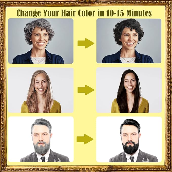 Herbal Burgundy Hair Dye Shampoo - Instant 3-in-1 Gray Coverage for Women & Men, 16.90 Fl OZ (Dark Wine Red)-Velvo Beauty