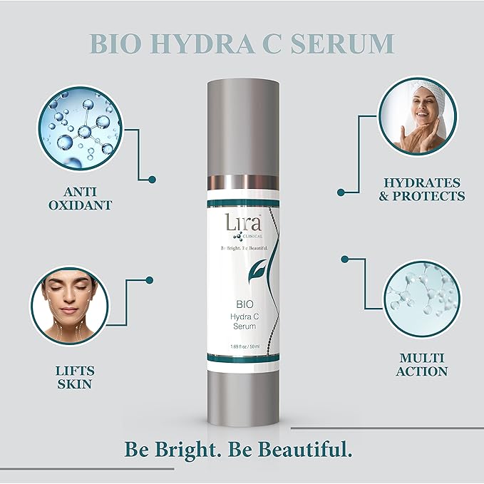 Lira Clinical BIO Hydra C Serum – Vitamin C Face Serum with Citric Acid and Plant Stem Cells – Hydrates Skin and Reduces Visible Signs of Aging – Daily Skincare Solution with Antioxidants - 50 ml-Velvo Beauty