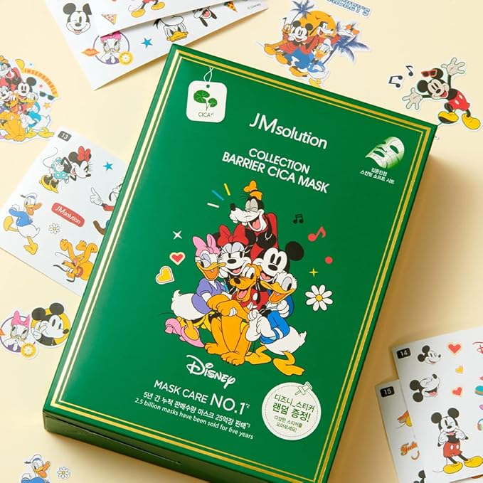 JMsolution Disney Collection Barrier- CICA Calming Mask Sheet-Korean Skin care facial mask -10EA-Velvo Beauty