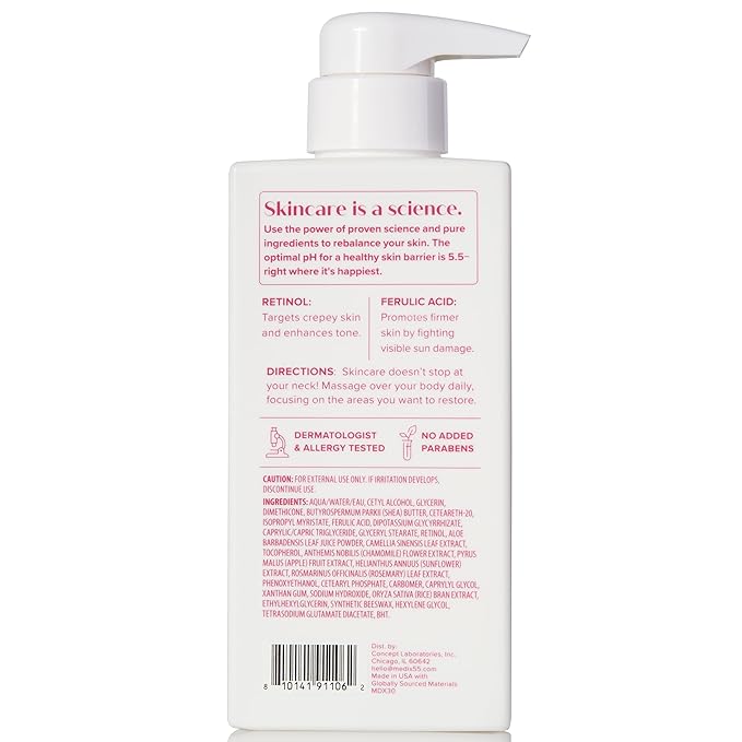 MEDIX Fragrance Free Retinol Body Lotion Crepey Skin Care Treatment | Firming Body & Face Moisturizer | Anti Aging Retinol Cream For Face Targets Loose Crepe Skin, Wrinkles, & Fine Lines, 15 Fl Oz-Velvo Beauty