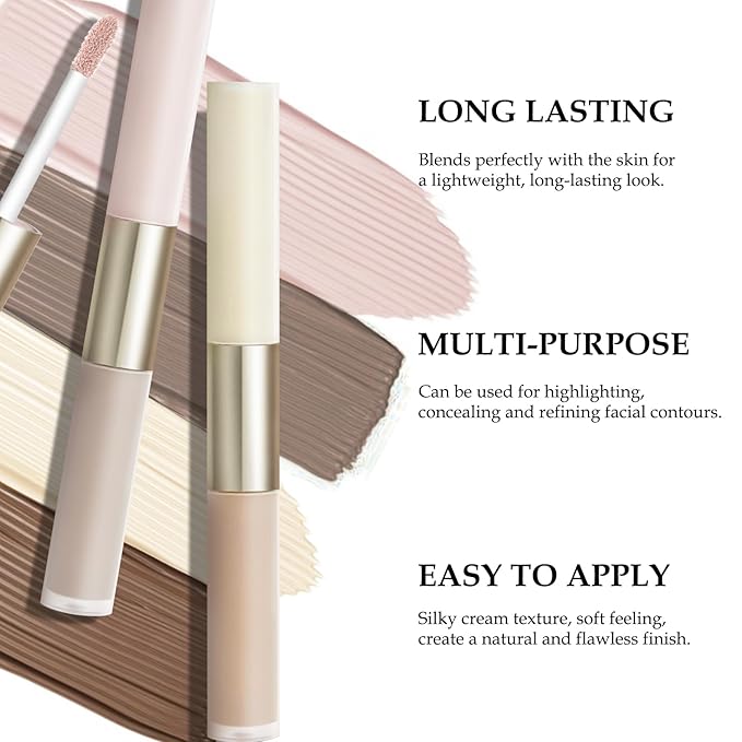 Boobeen Liquid Highlighter Contour Makeup, Face Highlighter Bronzer Stick, Silky Smooth Cream Face Illuminator Makeup Pen for Face & Body, Create a Natural Matte Finish, Lightweight, Long Lasting-Velvo Beauty