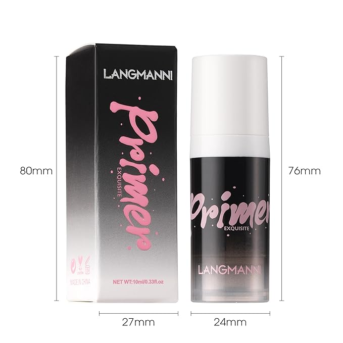 LANGMANNI Matte Grip Face Primer, Transparent Skin Perfecting Hydrating Primer,Unique Smooth Gel-Based Primer Essential For Longlasting Perfection Face Makeup (0.33 Fl Oz, 2)-Velvo Beauty