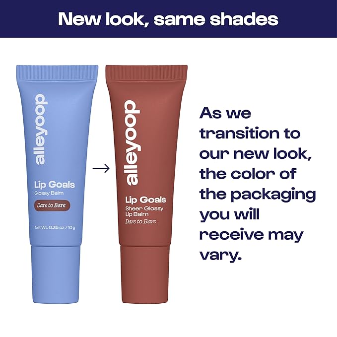 Alleyoop Glossy Lip Balm - Lip Goals, Dare to Bare (Sheer Rosy Brown) - Hydrating & Moisturizing Lip Care for Cracked Lips - Natural Plumping Lip Moisturizer That Smooths, Soothes, & Protects - Vegan-Velvo Beauty