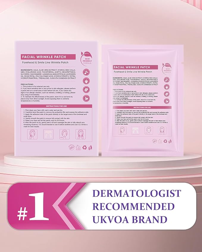 Forehead Wrinkle Patches & Smile Line Patches, Overnight Facial Wrinkle Treatment with Hyaluronic Acid, Aloe, Collagen & Vitamin E to Lift Smile Lines for Women 36pcs-Velvo Beauty