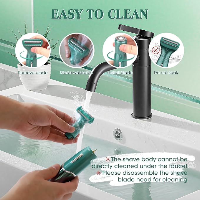 Electric Razor for Women,6 in 1 Women's Bikini Trimmer Shaver for Women & Men Pubic Hair, Private Area, Legs, Eyebrow,Face, Nose, Eyebrow, Body Hair Removal IPX5 Waterproof Wet & Dry-Velvo Beauty