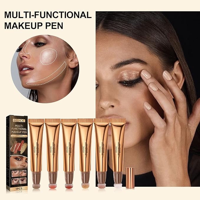 Contour Beauty Wand, Liquid Face Concealer Contouring Highlighter Blusher Stick with Cushion Applicator, Long Lasting Smooth Natural Matte Finish, Lightweight Blendable Super Silky Cream Contour Stick-Velvo Beauty