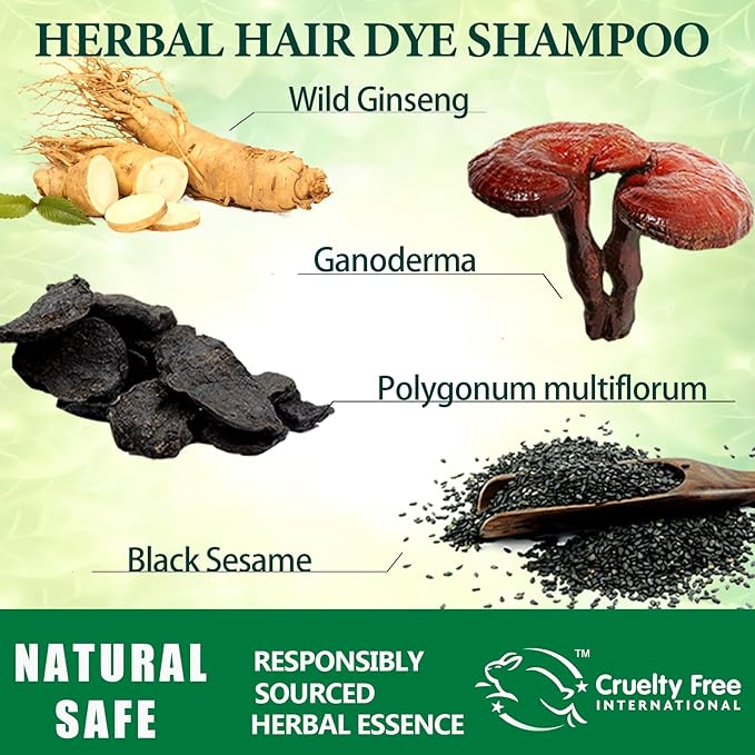 Instant Brown Hair Dye Color Shampoo 3 in 1 for Gray Hair Coverage - Herbal, Easy to Use, Long Lasting for Women & Men, 500Ml (Dark Brown)-Velvo Beauty