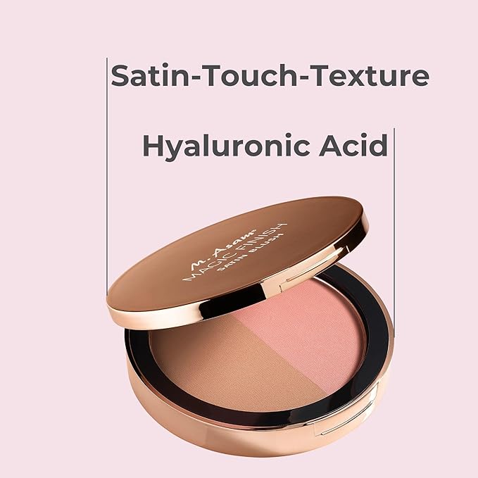 M. Asam Magic Finish Satin Blush Dark Honey & Nude Flush (0.14 Oz) – Make-Up Powder Blush For A Fresh & Radiant Look With Hyaluronic Acid & Ultra-Fine Color Pigments For Fuller Looking Cheeks-Velvo Beauty