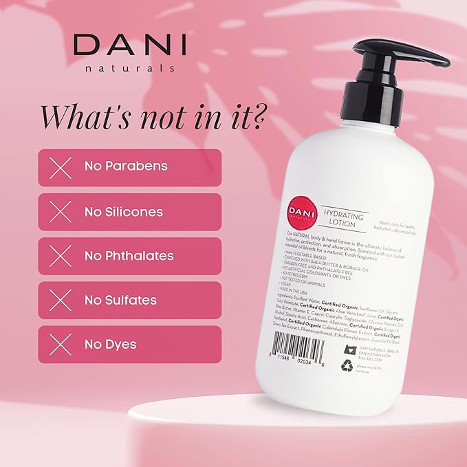 Naturals Hand & Body Lotion - Citrus Rose Scented, Deep Hydration Lotion for Dry Skin, With Shea Butter & Aloe Vera, Natural & Organic Ingredients, Paraben-Free, 12 Oz-Velvo Beauty