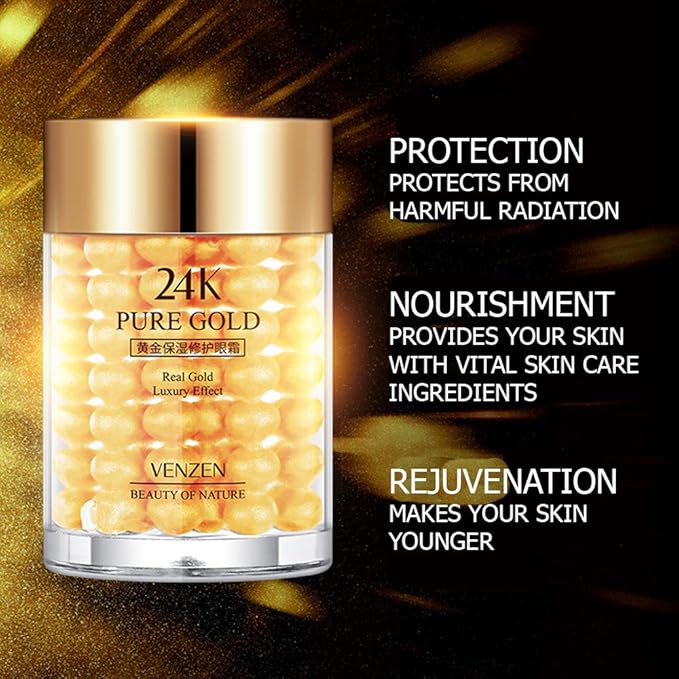 VENZEN Pure 24K Gold Eye Cream Real Luxury Effect Beauty Of Nature Nourishment Hydrating 30g-Velvo Beauty