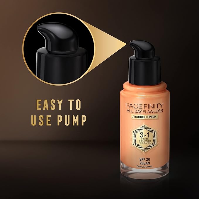 Max Factor Facefinity All Day Flawless 3 In 1 Foundation SPF 20, No. 85 Caramel (81377984)-Velvo Beauty
