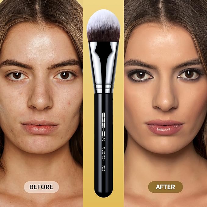 EIGSHOW Flat Foundation Brush, Large Face Makeup Brush with Soft Dense Synthetic Bristles for Blending Liquid Cream Powder (F628)-Velvo Beauty