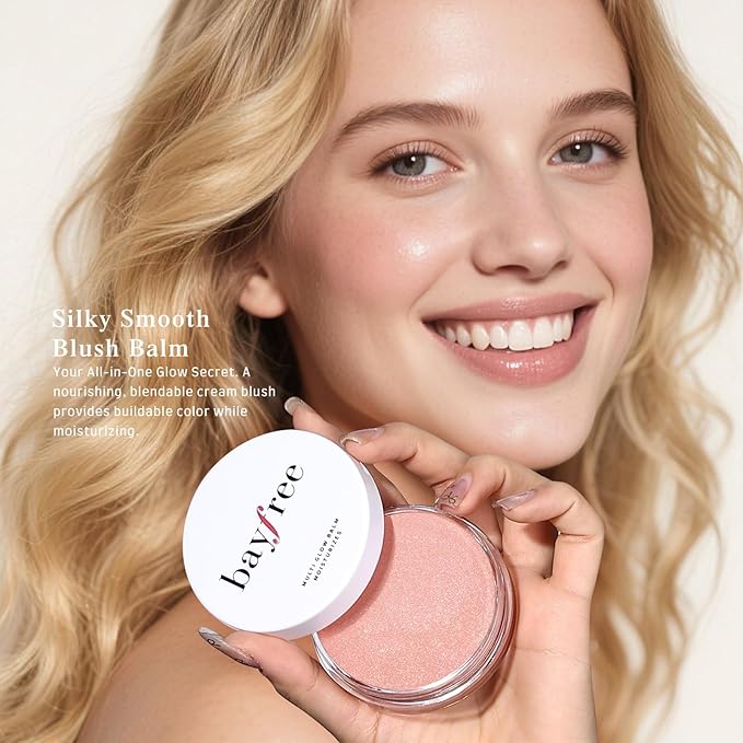 Multi Glow Balm, Cream Blush for Cheeks, Blush Balm Face Makeup, Radiant Finish, Hydrating, Creamy, Lightweight & Blendable Color, Face Makeup, 0.63 Oz (Romantic Tulips)-Velvo Beauty