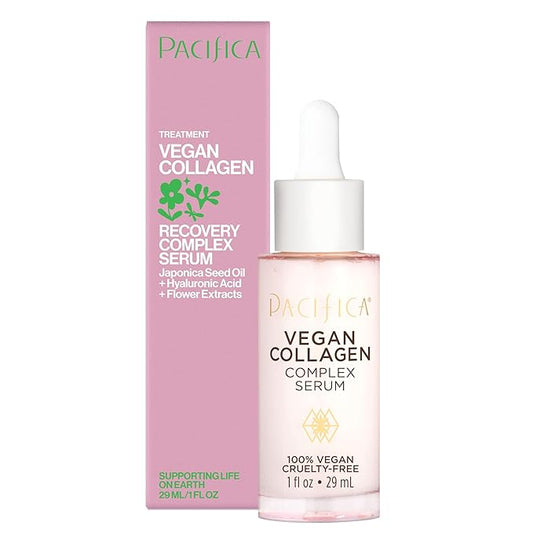 Pacifica Vegan Collagen Complex Face Serum Anti Aging Hydrating Serum w/Hyaluronic Acid for Plumping & Firming Collagen Boosting Facial Serum for Fine Lines & Wrinkles Clean Dermatologist Tested-Velvo Beauty