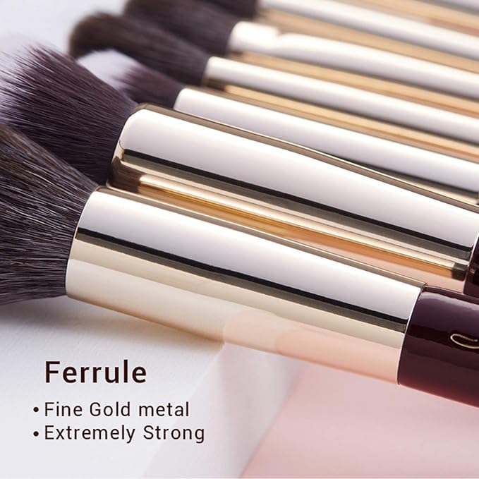 Jessup Makeup Brushes Set Professional Makeup Brush Eyeshadow Blending Powder Foundation Blusher Concealer 25pcs with Cosmetics Storage Box, Zinfandel T285-Velvo Beauty