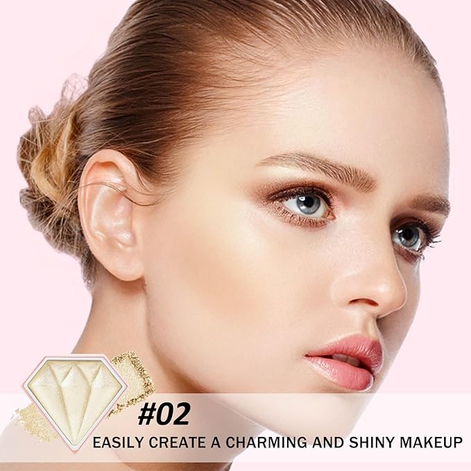 Boobeen Highlighter Makeup Palette, Baked Highlighter Bronzer Powder Palette, Shimmer Illuminator Contour Highlighter Powder for Face, Pearl Shine Shades Waterproof Long Lasting-Velvo Beauty
