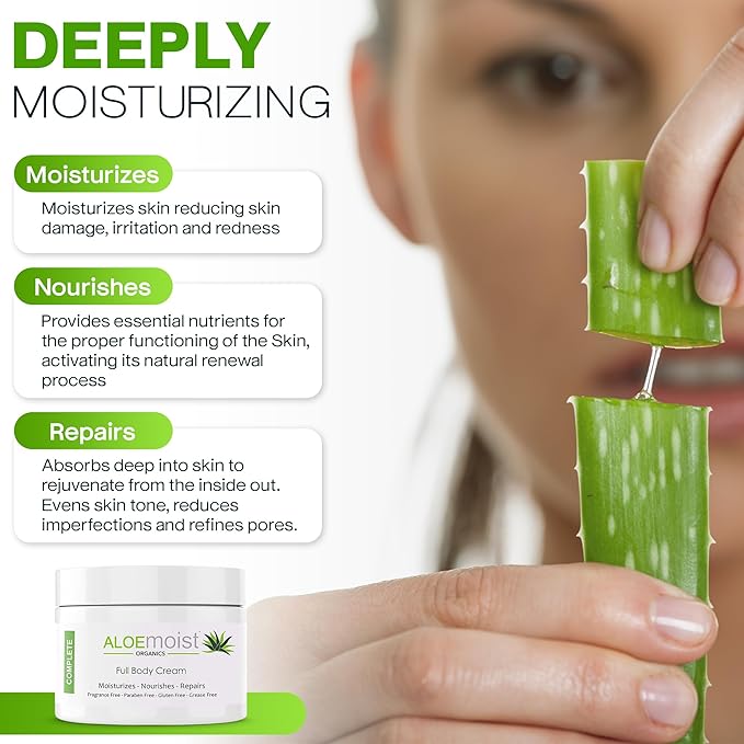 Organic Aloe Vera Lotion - Face & Body Moisturizing Cream with Natural Aloe Vera, Vitamin E Oil, Vitamin C, Retinol Cream, Shea Butter – Anti Aging Face Moisturizer for Women, Dry Skin (4 oz)-Velvo Beauty