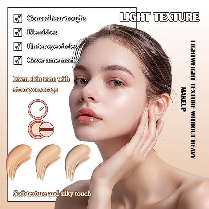 3 Colors Corrector Palette,Full Coverage Cream Concealer Liquid Foundation with Brush,Waterproof Color Correcting Concealer Long Lasting Foundation Contour Makeup Palette for Women-Velvo Beauty