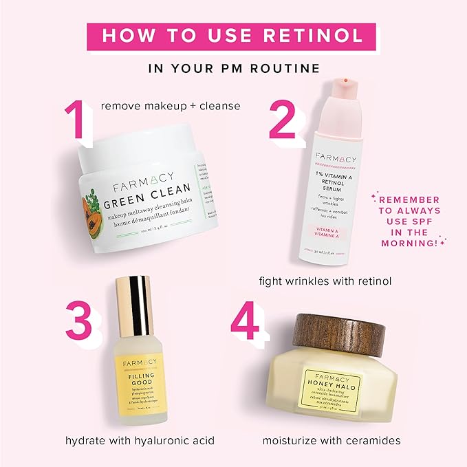 Farmacy Retinol Serum for Face - 1% Vitamin A Anti Aging - Resurfacing Wrinkle Formulated with Encapsulated Retinol + Ceramide NP to Prevent Moisture Loss + Replenish Skin Barrier (30ml)-Velvo Beauty