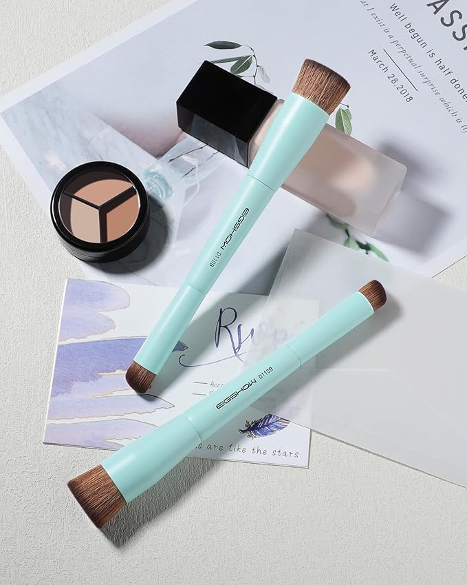 EIGSHOW Foundation and Concealer Brush, Dual Ended Makeup Brush For Flawless Foundation Coverage, Under Eye Concealer, Vegan & Cruelty-free (D110B)-Velvo Beauty