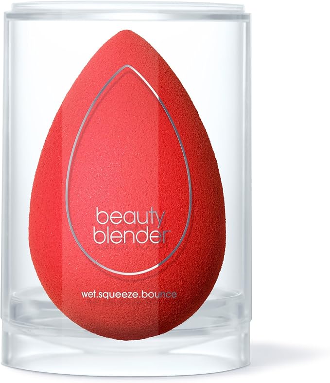 Beautyblender® | Ruby Beauty Blender Makeup Sponge, Super-Soft Foam Easily Blends Foundations, Powders & Creams, Made in USA, Reusable, Washable, Streak Free Application, Vegan, Cruelty Free-Velvo Beauty