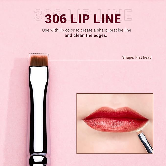 Jessup Lip Brush Set, Professional Lip Makeup Brushes for Lipstick Streak-Free Contour Define and Accentuate, Premium Synthetic Hair, 5pcs T325-Velvo Beauty