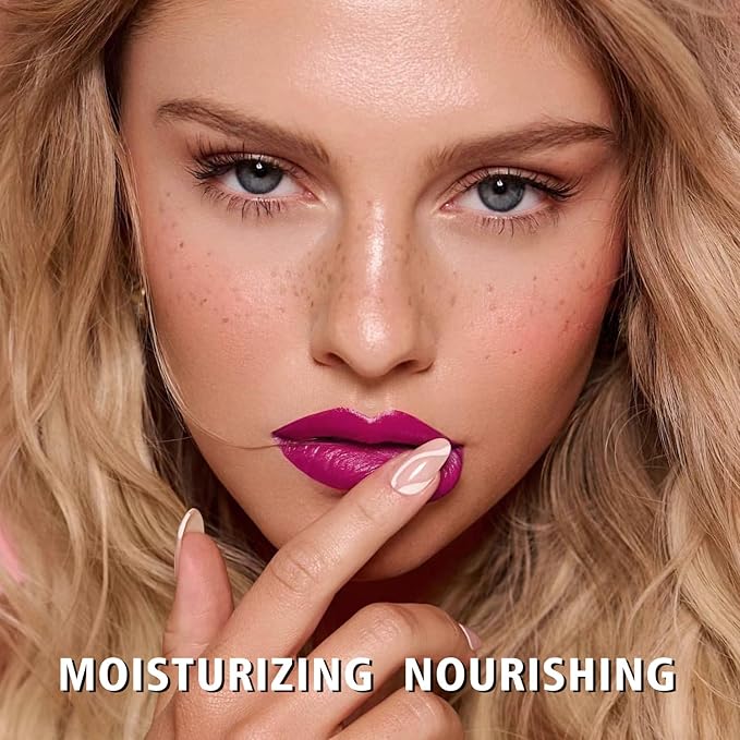 MAKI YIKA Moisture Purple Lipstick for Women Hydrate Lip Gloss for Dry Cracked Lips Weightless Glossy Lip Color Juicy Finish,MA067 Jam Purple-Velvo Beauty