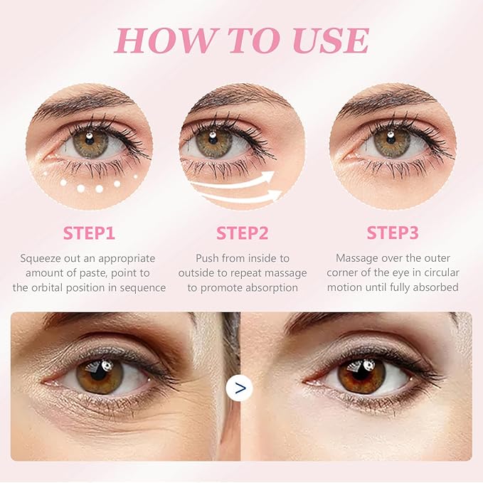 Instant Under Eye Cream, Ream For Eye Bags, Moisturizing Eye Cream, Anti-Wrinkle Eye, Brightening Eyes Tightener Cream, Helps To Instantly Reduce The Puffy Eye Look(2pcs)-Velvo Beauty