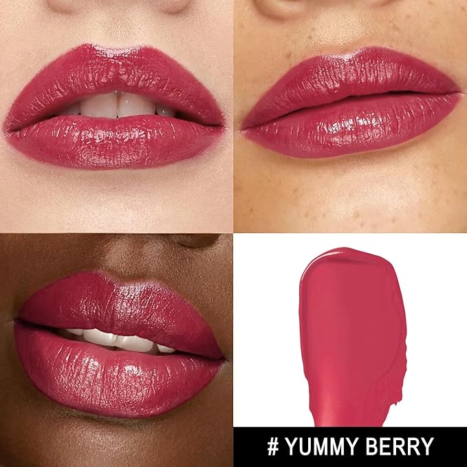 MAKI YIKA Moisture Berry Red Lipstick for Women Hydrate Lip Gloss for Dry Cracked Lips Weightless Glossy Lip Color Juicy Finish,MA057 Yummy Berry-Velvo Beauty