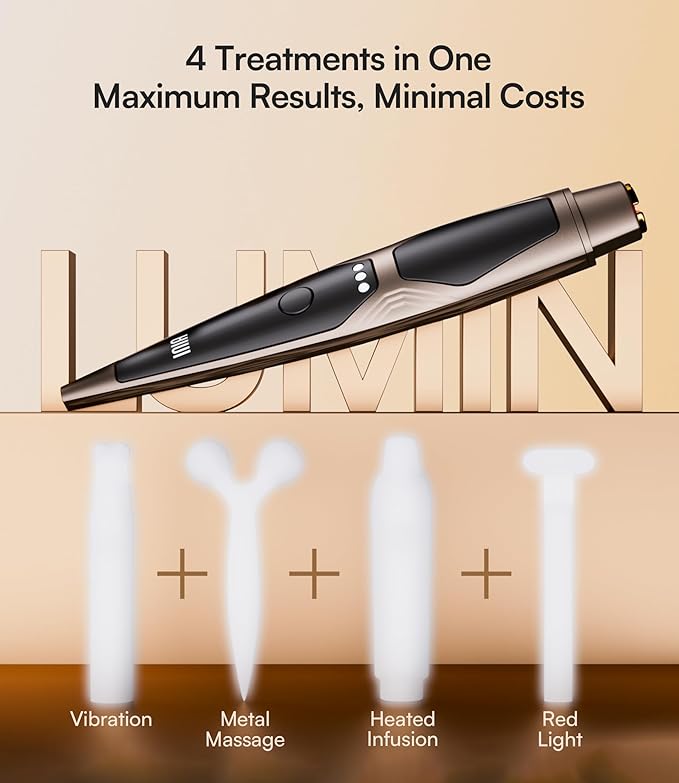 INIA Under-Eye Red Light Therapy for Face, 4-in-1 Beauty Device with Heat, Vibration, Massage & Red Light for Dark Circles, Puffiness & Skin Firming – Enhances Skincare Routine-Velvo Beauty