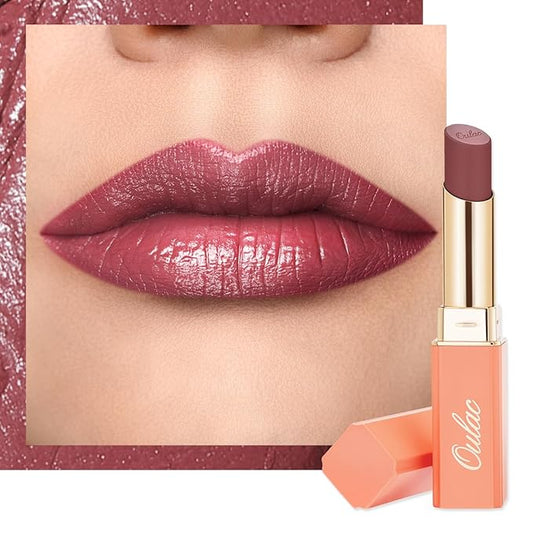 Oulac Plum Lipsticks for Women, Burgundy Matte Lipstick, Full Coverage Lip Color, Satin Matte Finish, Cream Texture, Hydrating, Infused with Hyaluronic Acid, Vegan & Clean Beauty 4g SG08 Bianca-Velvo Beauty