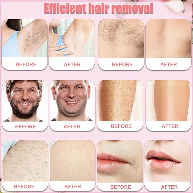 PURPLESKY Wax Beads, 1lb Coarse Beads for Hair Removal - Suitable for Face, Legs, Chest, Back, Bikini (Rose Scent)-Velvo Beauty