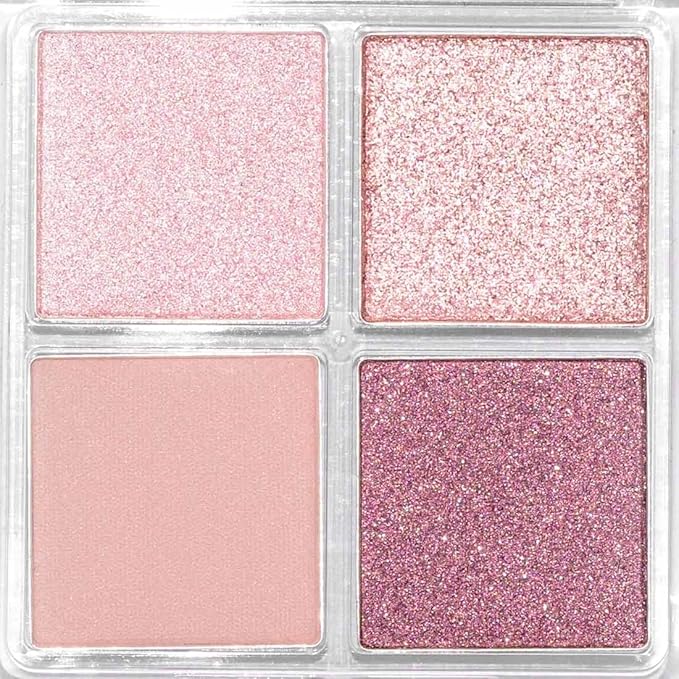 Palladio Eyeshadow Quads Velvety Pigmented Blendable Matte, Metallic & Shimmer Finishes, Creamy Formula, Four Way Quad Eye Shadow Palette, Talc-Free (Girly)-Velvo Beauty