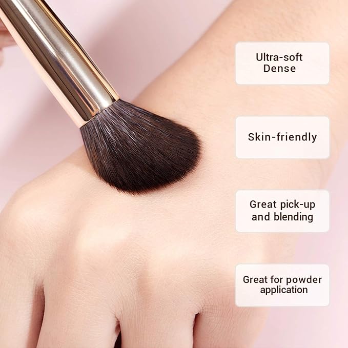 Jessup Makeup Brushes Set Professional, 25PCS Premium Natural Powder Foundation Eyeshadow Blending Concealer Blusher Highlight Labeled Brushes, T280-Velvo Beauty