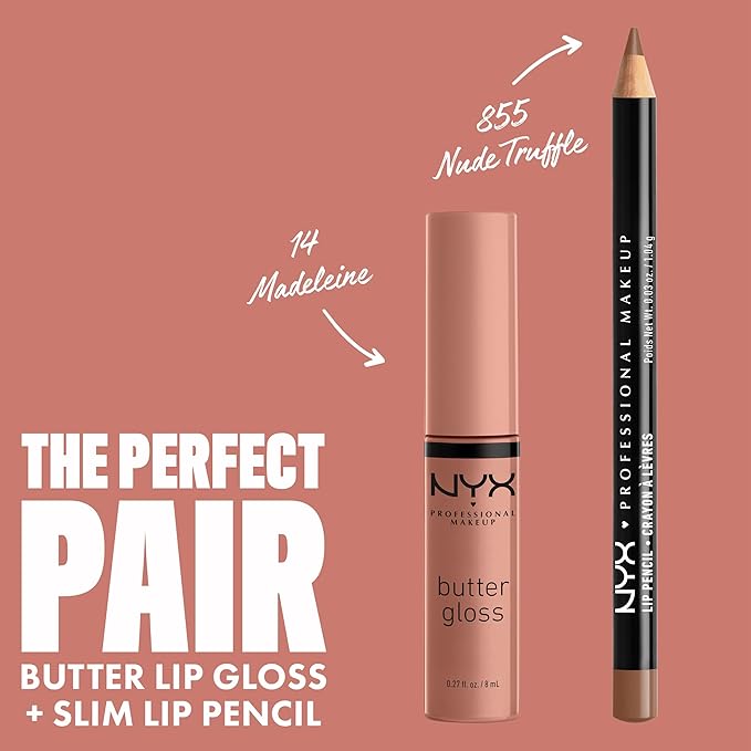 NYX PROFESSIONAL MAKEUP Butter Gloss, Non-Sticky Lip Gloss - Madeleine (Mid-Tone Nude)-Velvo Beauty