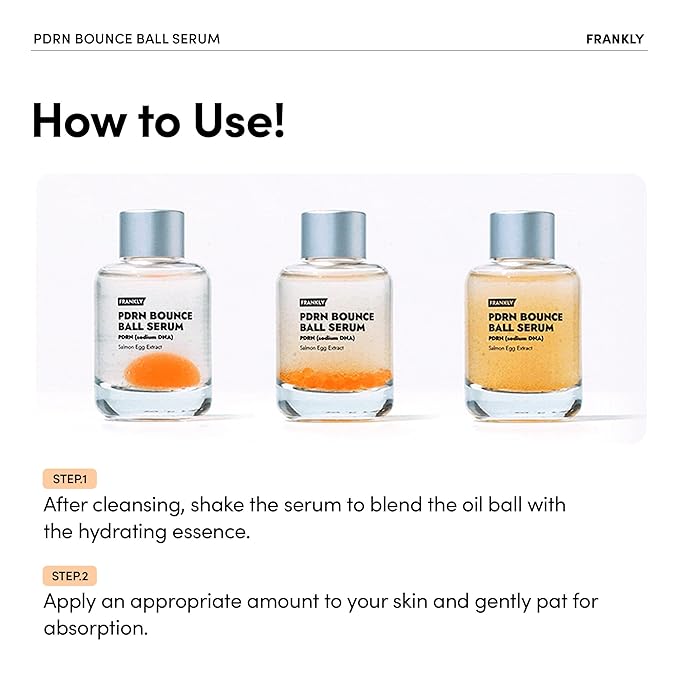 FRANKLY Salmon PDRN Bounce Ball Serum – PDRN Salmon DNA Serum for Plumping, Firming & Glass Skin | Glowing skin Booster | Lightweight, Non-Sticky Korean Skincare | 1.01 fl oz-Velvo Beauty