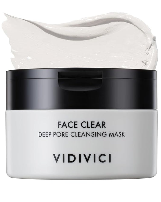 VIDIVICI Korean Deep Pore-Cleansing Clay Mask – Gently Exfoliates & Soothes Oily, Sensitive Skin – Mud Wash-Off Formula for Sebum Control, Cooling Hydration & Pore Tightening – 3.38oz-Velvo Beauty