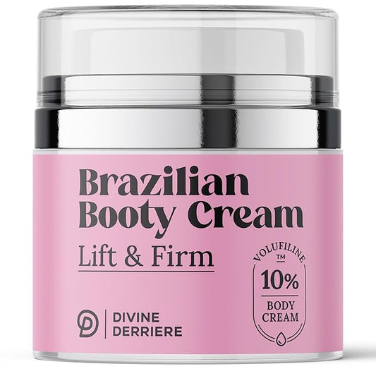 Divine Derriere Brazilian Body Butter Cream, Lift and Firm Body Cream with Volufiline Helps Reduce the Appearance of Cellulite for a Lifted and Firm-looking Derriere, Bum Bum Cream, 50ml-Velvo Beauty